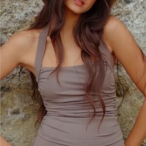 Form by sami clarke and sami spalter scrunch tank in size small walnut